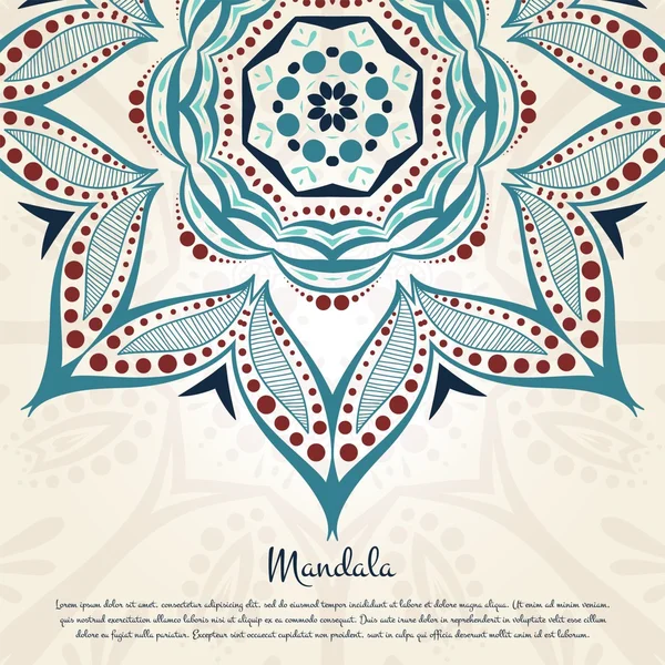 Blume kreisförmigen Hintergrund. eine stilisierte Zeichnung. Mandala. Vintage dekorative Elemente. islam, arabisch, indisch, osmanisch. stilisierte Blumen. Platz im Text. — Stockvektor