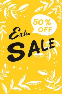 Ekstra Satış Pilotu. Parlak Sarı Arkaplan. Beyaz Dekoratif Elementler.