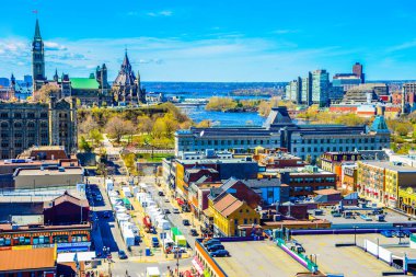 Ottawa, Canada. Vanier Panoramic, Parliament and Ottawa River