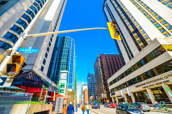 Ottawa Canada Laurier Avenue Con Lyon Street — Foto Stock