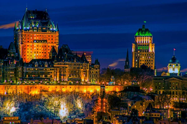 Canada Quebec City Skyline Dal Fiume Saint Laurent — Foto Stock