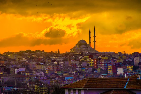 Pôr Sol Istambul Turquia — Fotografia de Stock