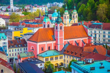 Saint Nicholas's Cathedral in Ljubljana, Slovenia clipart