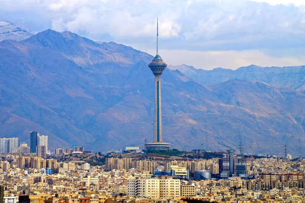 Milad Tower Alborz Mount North Tehran Iran Immagini Stock Royalty Free