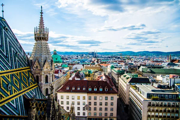 Viena Áustria Catedral Domkirche Stephan Vista Panorâmica — Fotografia de Stock