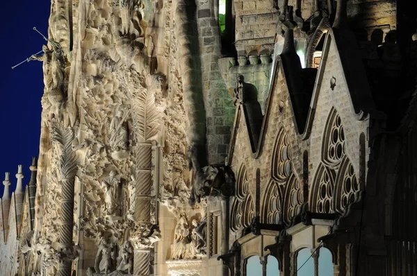 Barcelona Espanha Sagrada Família Fachada Natividade — Fotografia de Stock