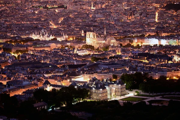 Panoramisch Van Parijs Notre Dame Luxemburgse Tuinen — Stockfoto