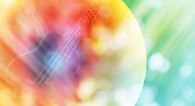 Yaz yumuşak relax arka plan, çizgi veya ince şekli el ve ukulele için ruh