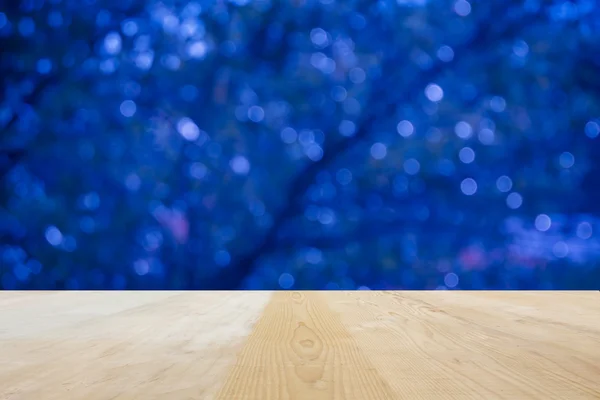 Área em branco ou tampo de mesa de espaço na luz bokeh brilhando e brilho — Fotografia de Stock