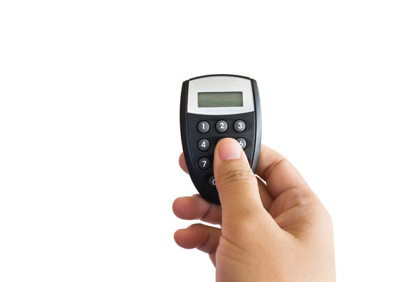 изолировать руку и жетон для концептуального денежного перевода через Интернет
