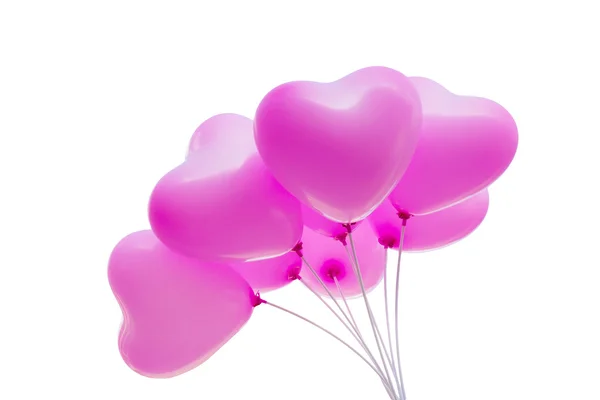 Recorte camino aislado grupo de hermosos globos de color rosa —  Fotos de Stock