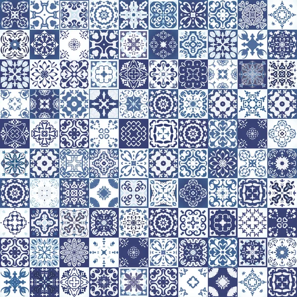 Mega Gorgeous seamless patchwork pattern from colorful Moroccan tiles, ornaments. Can be used for wallpaper, pattern fills, web page background,surface textures. — Stock Vector