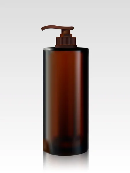 Шампунь бутылка изолированы на белом фоне. Косметическая бутылка для жидкости, шампунь, пенка для ванны. упаковка косметики, векторная иллюстрация . — стоковый вектор