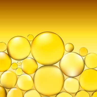 Petrol kabarcıklar arka plan. Sarı su kabarcıkları ışık aydınlatma soyut. Vektör. 3D çizim