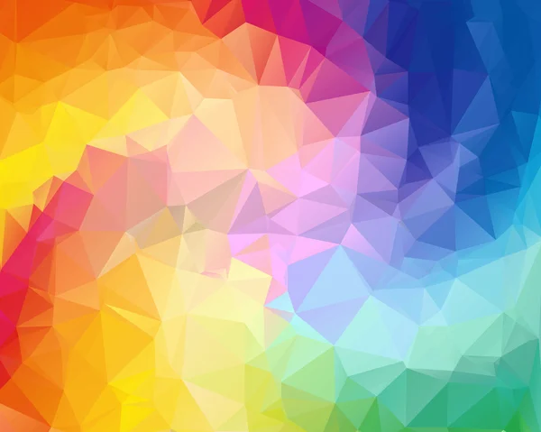 Kleurrijke swirl regenboog veelhoek achtergrond. Kleurrijke abstracte vector. Abstract regenboog kleur driehoek geometrische achtergrond, Rainbow veelhoek swirl design. Regenboog kleurrijk swirl regenboog veelhoek. — Stockvector