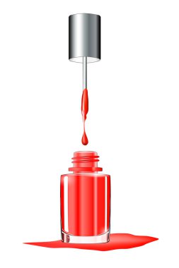 oje şişesi. Sanat çivi. Manikür. anlat bakalım. sıçrama. bırak. kırmızı renk. 3D çizim