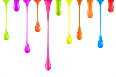 Farklı damla. renkli. 3D çizim. vektör. izole.