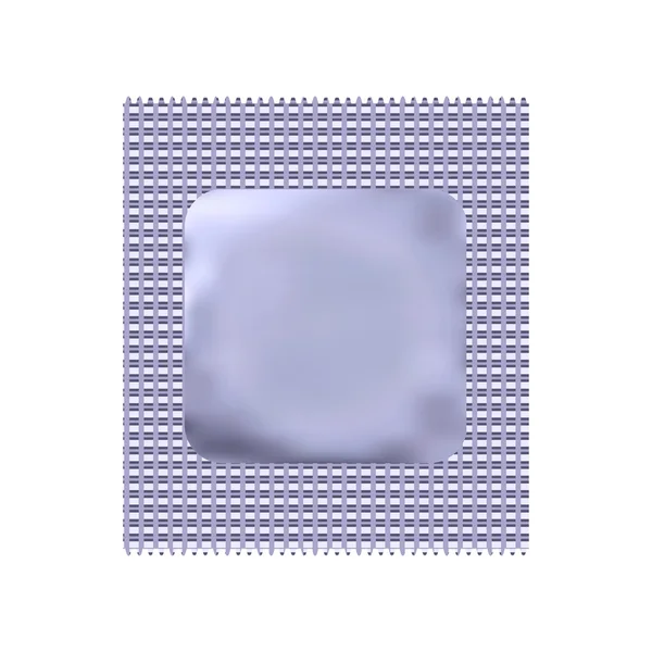 Paquete de preservativo o envoltura aislada sobre fondo blanco. Ilustración 3d. Método anticonceptivo . — Vector de stock