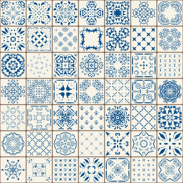 Mega wunderschöne nahtlose Patchwork-Muster aus bunten marokkanischen Fliesen, Ornamenten. kann für Tapeten, Füllungen, Webseiten-Hintergrund, Oberflächentexturen verwendet werden. — Stockvektor