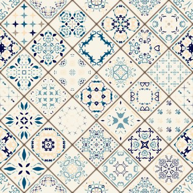 Mega muhteşem sorunsuz patchwork desen renkli Fas fayans, süsler. Kullanılabilir duvar kağıdı, dolgular, web sayfası arka planı, yüzey dokuları için. Altın ve kırmızı renk. Noel tarzı.
