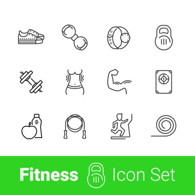 Fitness satır Icon set