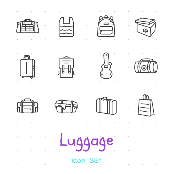 Conjunto de ícones da linha de bagagem — Vetor de Stock