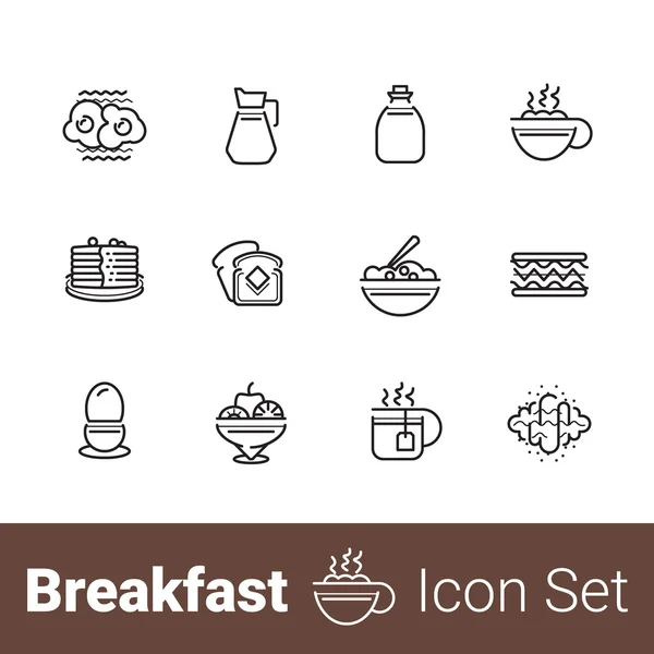 Juego de iconos de línea de desayuno . — Archivo Imágenes Vectoriales