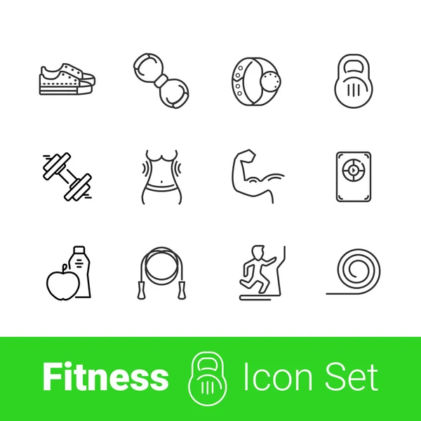 Fitness line sada ikon — Stockový vektor