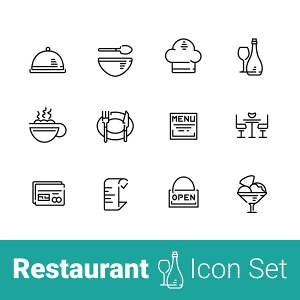 Set de iconos de línea restaurante — Archivo Imágenes Vectoriales