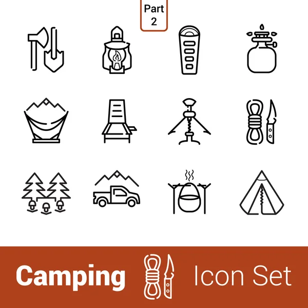 Camping ikon set — Stockfoto