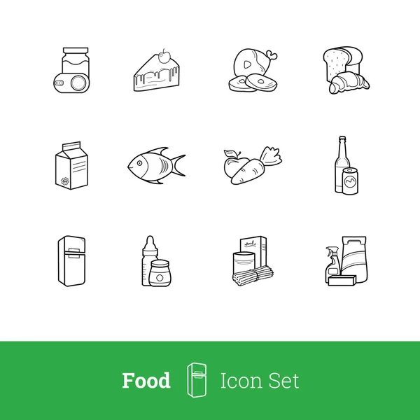 Set di icone alimentari — Vettoriale Stock