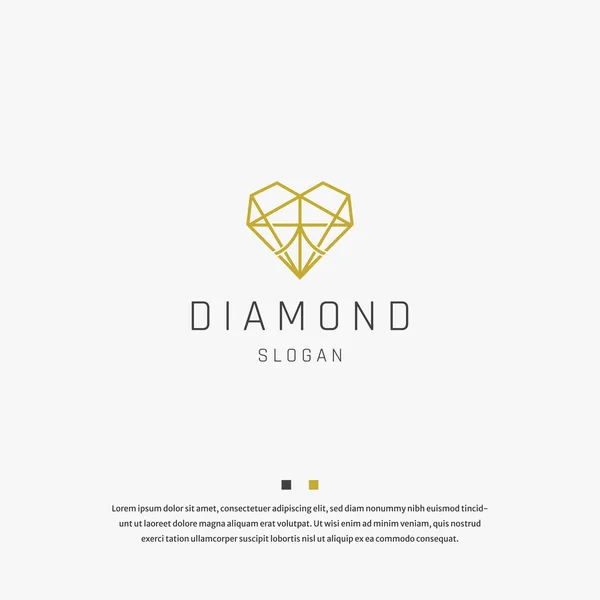 Diamantlinie Stil Geometrisch Elegant Luxus Gold Logo Symbol Design Vorlage — Stockvektor