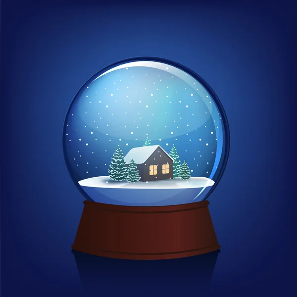 Imagem vetorial de globo de neve transparente . —  Vetores de Stock