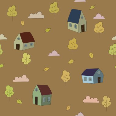 sonbahar sorunsuz vektör desen.