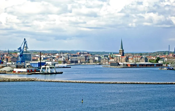 Panorama da cidade de Aarhus na Dinamarca — Fotografia de Stock