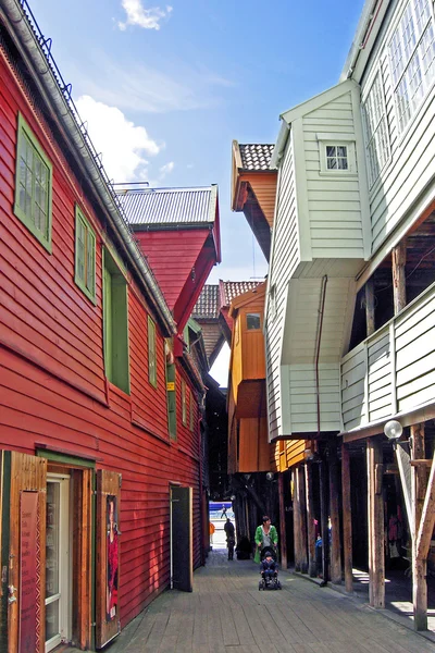 Dimore storiche della città vecchia posizione Bryggen a Bergen (Norvegia) ) — Foto Stock