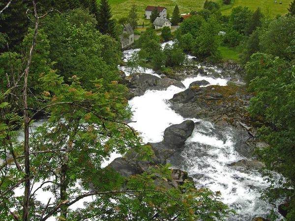 Whitewater creek in Geirangerfjord — Stockfoto
