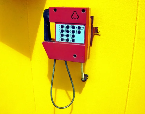 Outdoor phone on a ship — Stock Photo, Image