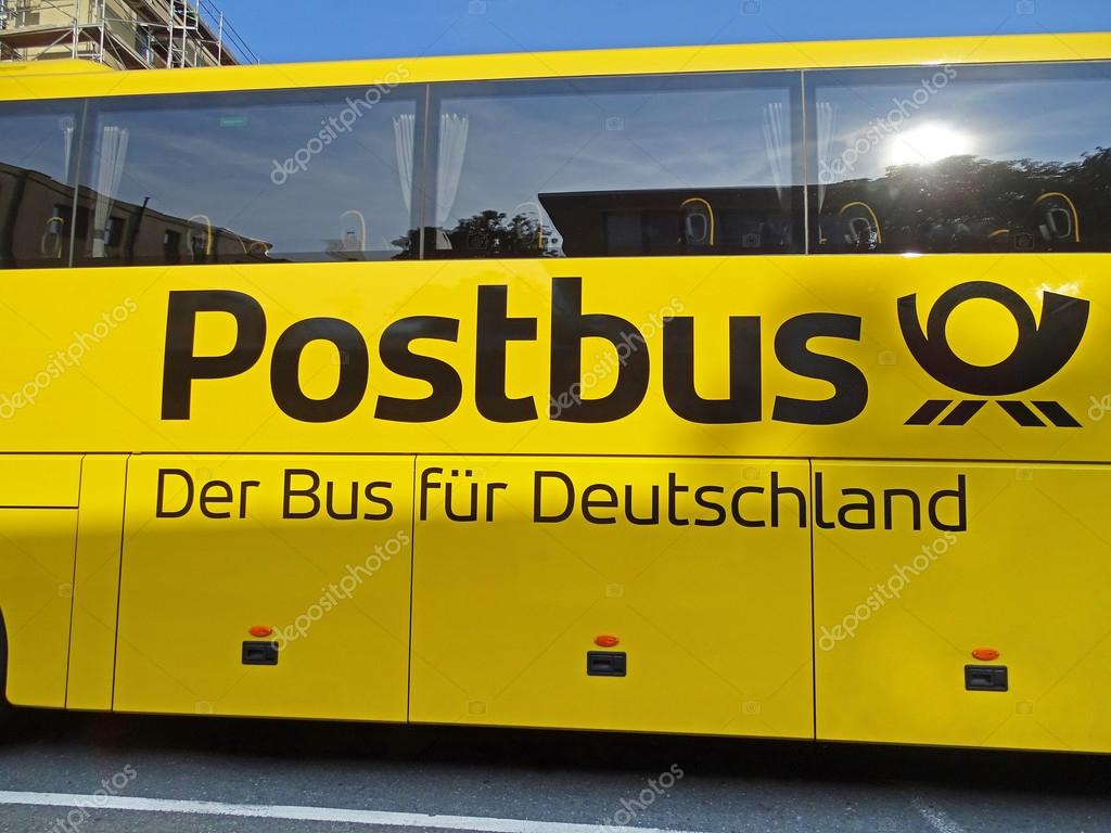 Chemnitz, Germany - July 24, 2015: A luxury coach of the company Postbus is parked at the bus station in Chemnitz. Since the liberalization of the long-distance bus market in Germany in 2013 more and more people travel by bus.