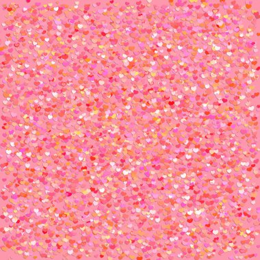 Arka plan ile kalpleri konfeti. Vektör çizim