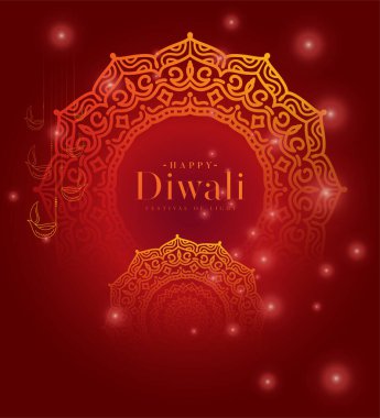 Yuvarlak Çiçek Süslü Diwali Festivali Arkaplanı - Çiçek Süslemeli Diwali Arka plan Şablonu
