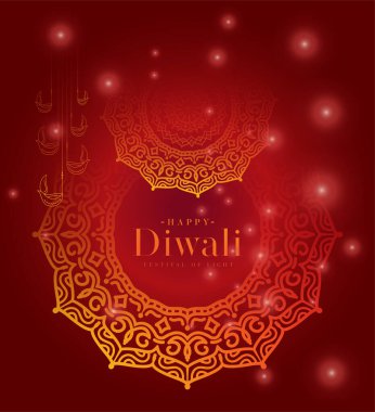 Yuvarlak Çiçek Süslü Diwali Festivali Arkaplanı - Çiçek Süslemeli Diwali Arka plan Şablonu