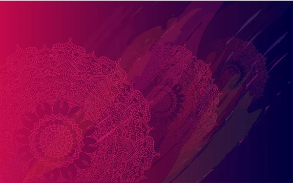 Etnik Süslü Çiçek Arkaplanı - Yuvarlak Mandala Süslü Arkaplan