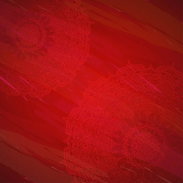 Etnik Süslü Çiçek Arkaplan Tasarımı - Yuvarlak Mandala Süslü Arkaplan