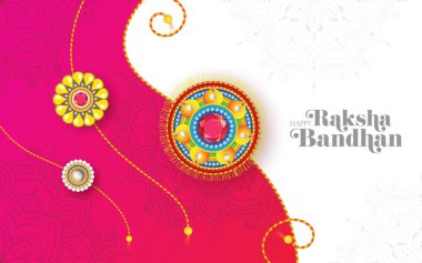 Mutlu Raksha Bandhan Tebrik Şablonu Vektör İllüstrasyonu