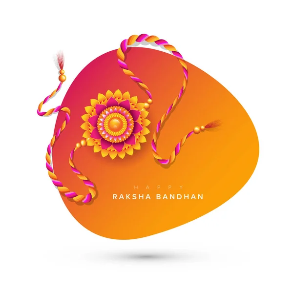 Yaratıcı Rakhi Llüstrasyonlu Mutlu Raksha Bandhan Tasarım Şablonu — Stok Vektör
