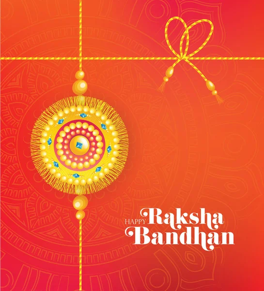 Mutlu Raksha Bandhan Tebrik Şablonu Vektör Llüstrasyonu — Stok Vektör