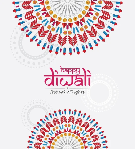 Happy Diwali Festival Arrière Plan Modèle Décoré Avec Diwali Fire — Image vectorielle