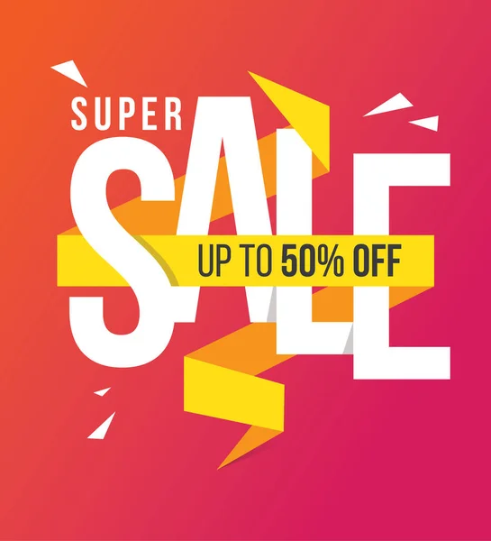 Süper Satış Posteri Tasarım Şablonu Vektör İllüstrasyonu