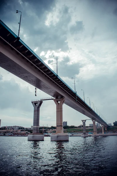 Bridge over the river Volga Stock Image